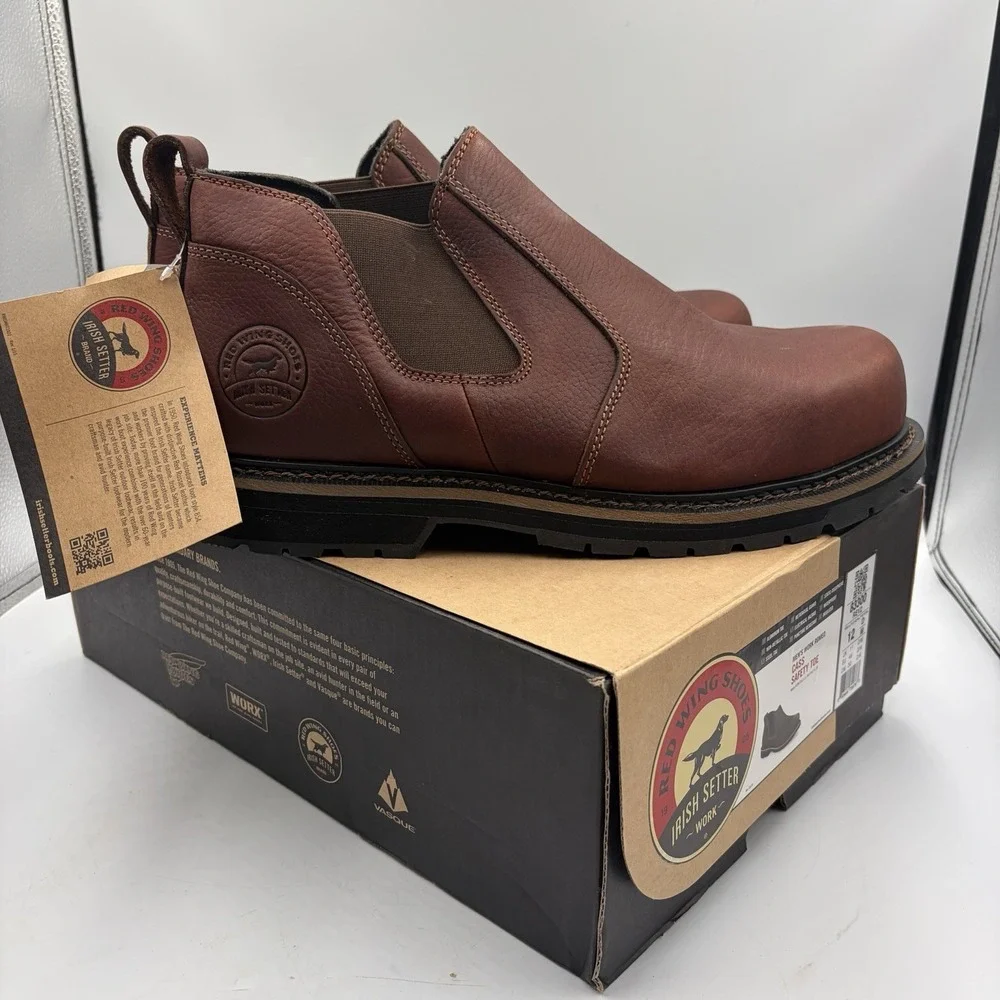 RED Wing Shoes Irish Setter 83300 Safety Toe Leather Work Romeo Cass Boots Sz 12